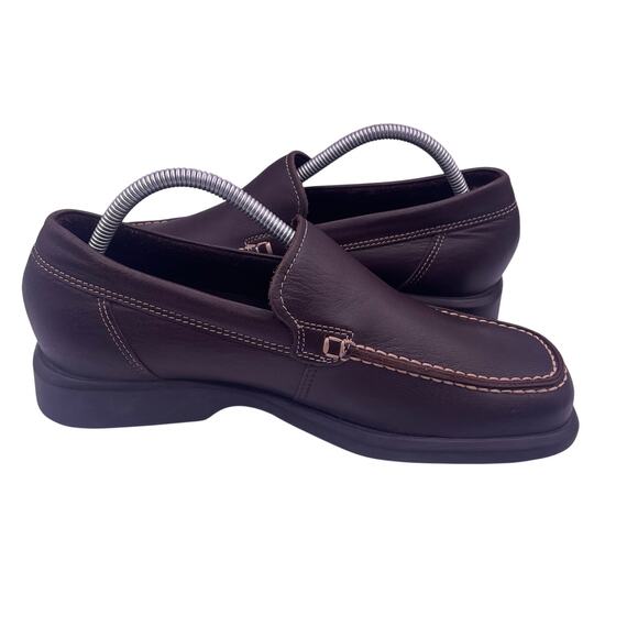 ECCO Brown Leather Loafers Slip On Comfort Dress Casual Mens 7.5 - Picture 5 of 8